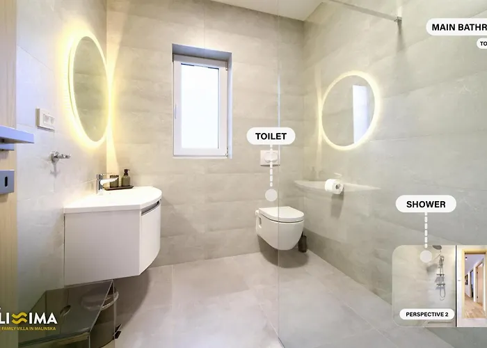 Villa Bellissima Malinska - Privater Pool, 4 Schlafzimmer, Ruhige Lage 马林斯卡